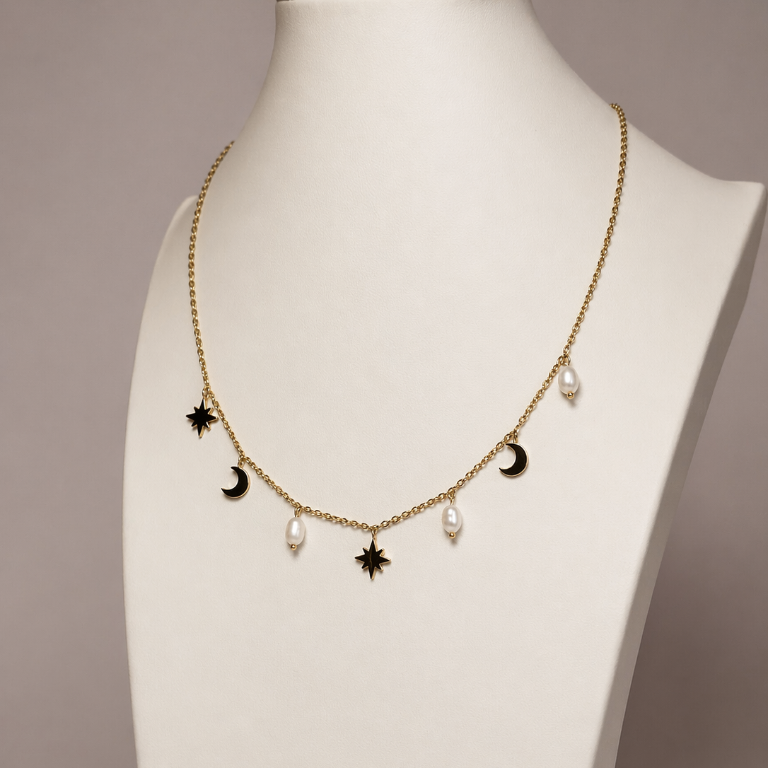 Collar Luna perlada